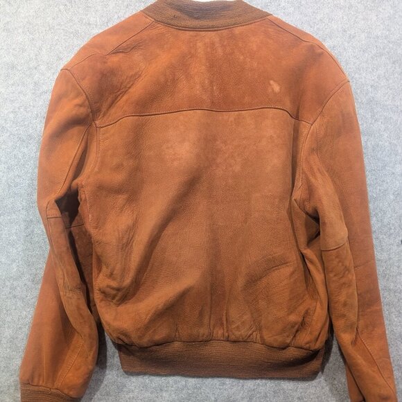 Vintage Dupont Cognac Suede Bomber Jacket - Picture 4 of 11